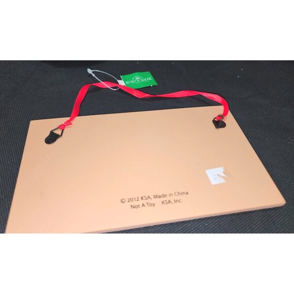 Vintage Christmas Decor Set Santa Plaque Santa Votive Holder Blue Jewelled Ornam - Picture 12 of 13